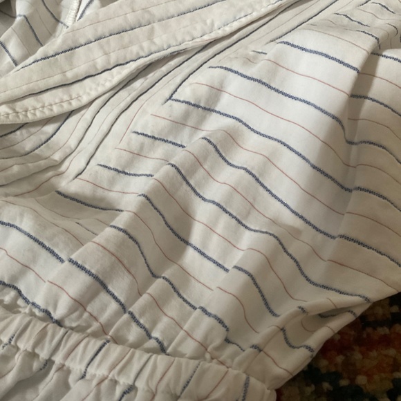 FREE PEOPLE Women's Double Breasted Blazer Jacket Size S white pinstriped - Picture 11 of 11